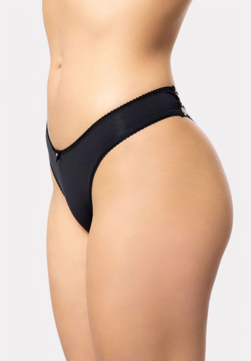 Στρινγκ Cottonhill με Strass Black Shine