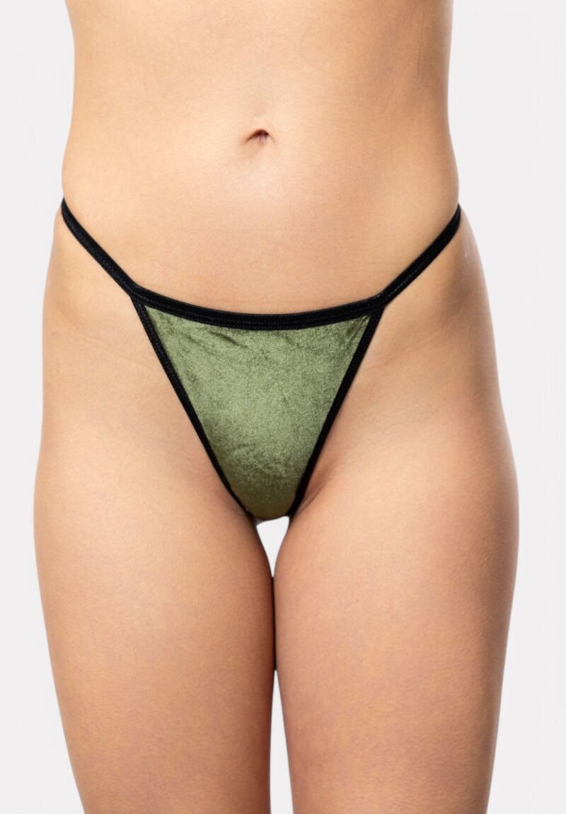 Στρινγκ Cottonhill βελουτέ Green Velvet