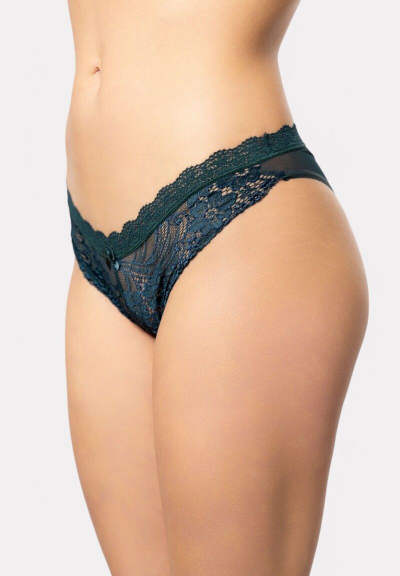 Brazil Cottonhill με διαφάνεια και δαντέλα Dark Green Lace