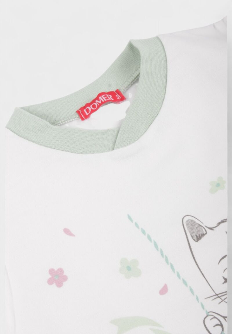 Πιτζάμα Βρεφική Βαμβακερή Φούτερ Χριστίνα Kitty 100% Βαμβάκι Βεραμάν