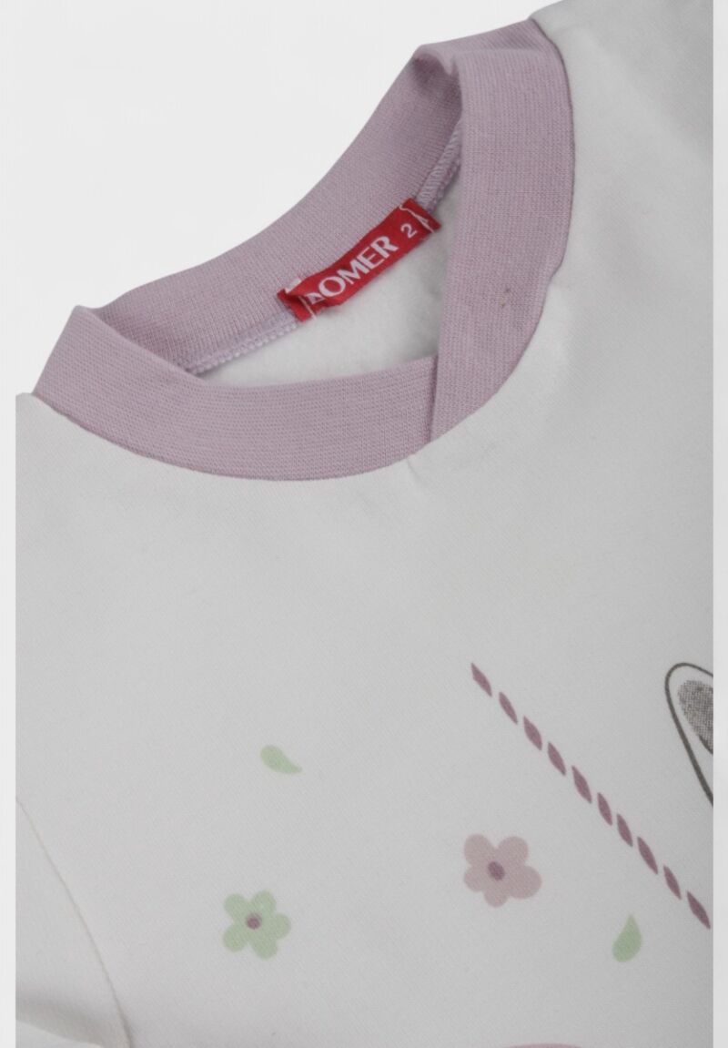 Πιτζάμα Βρεφική Βαμβακερή Φούτερ Χριστίνα Kitty 100% Βαμβάκι Σάπιο Μήλο