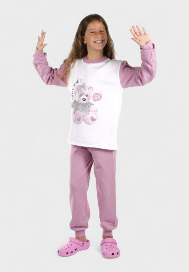 Παιδική Πιτζάμα Κορίτσι Hug Me Σάπιο Μήλο Χριστίνα | 100% Βαμβάκι