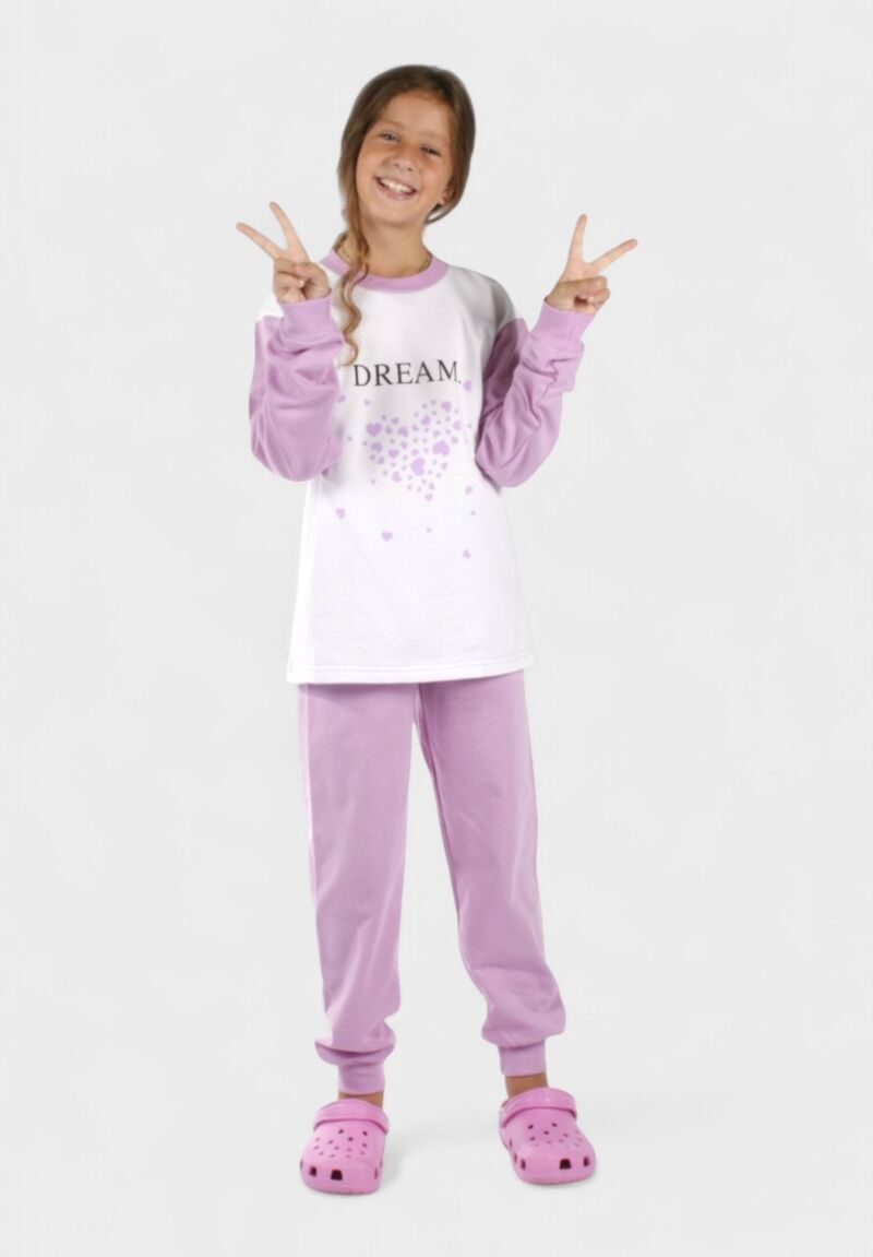Πιτζάμα για κορίτσι φούτερ Dream Λιλά | Χριστίνα