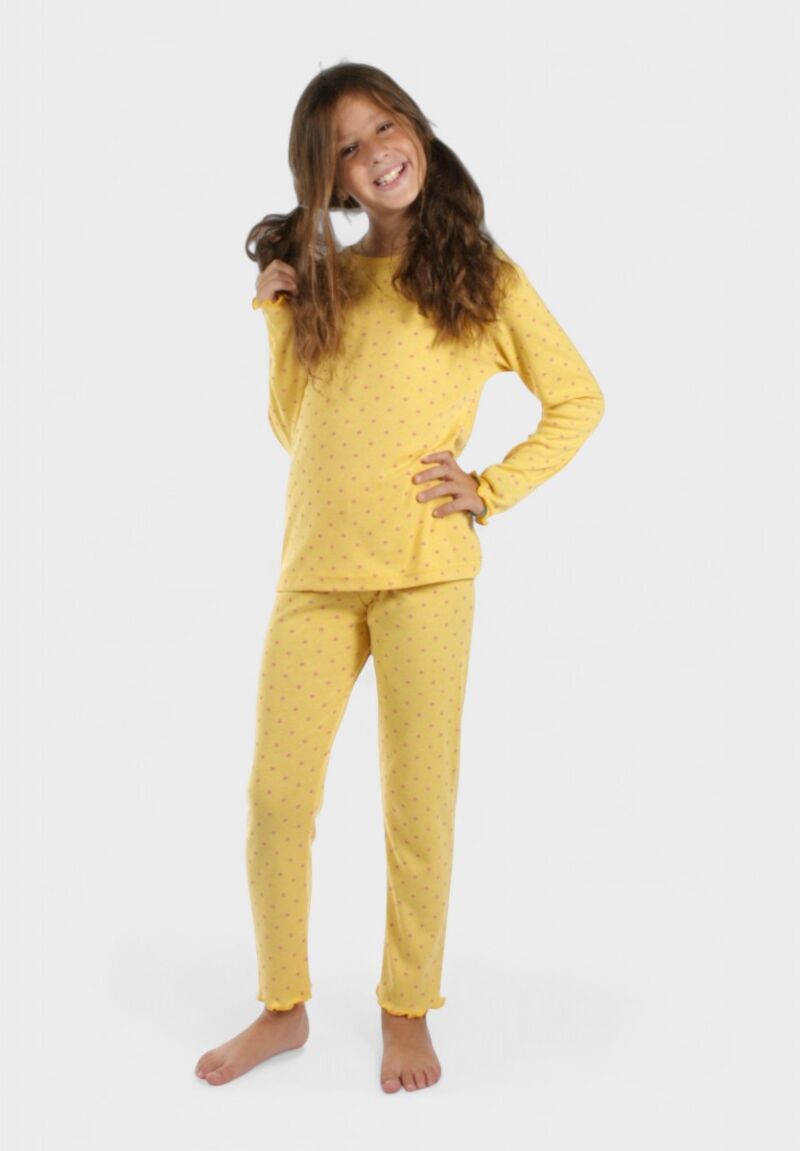 Παιδική Πιτζάμα Κορίτσι Stars Κίτρινο Χριστίνα | 100% Βαμβάκι