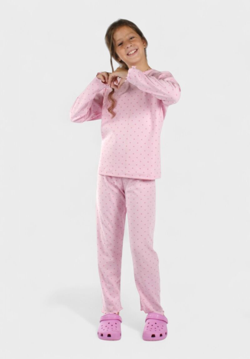 Παιδική Πιτζάμα Κορίτσι Stars Ροζ Χριστίνα | 100% Βαμβάκι