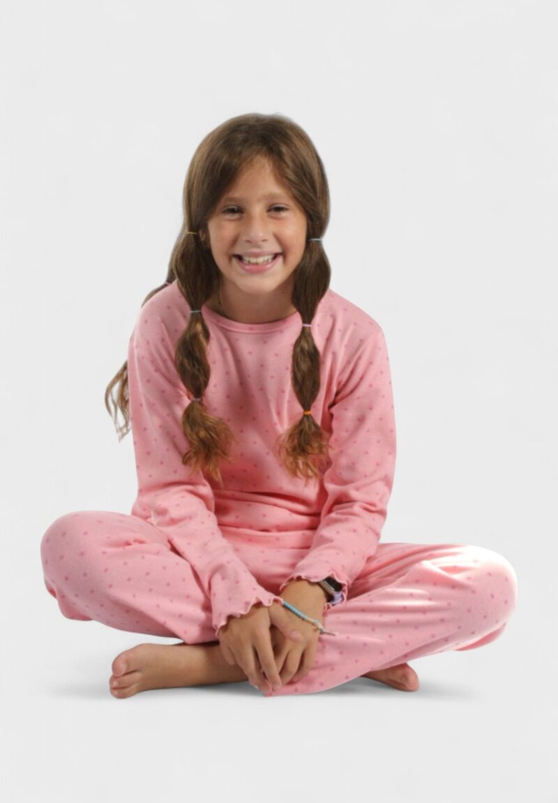 Παιδική Πιτζάμα Κορίτσι Stars Φούξια Χριστίνα | 100% Βαμβάκι