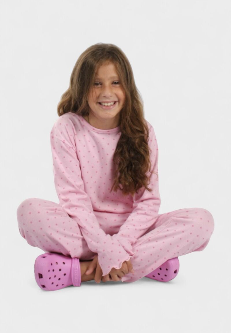 Παιδική Πιτζάμα Κορίτσι Stars Ροζ Χριστίνα | 100% Βαμβάκι