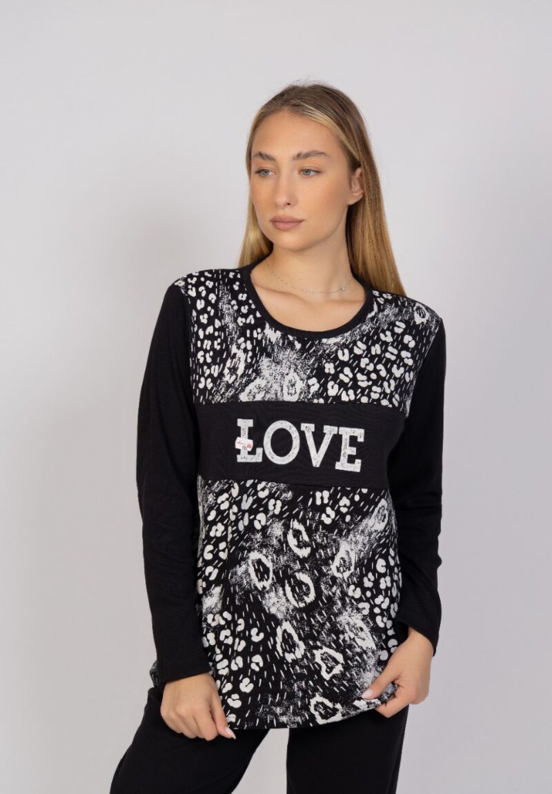 Πιτζάμα γυναικεία Animal Print Love Cherry