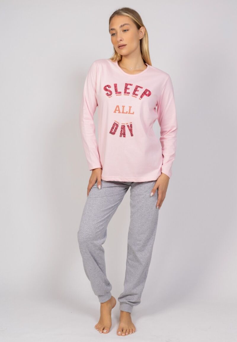 Πιτζάμα γυναικεία Sleep All Day Cherry