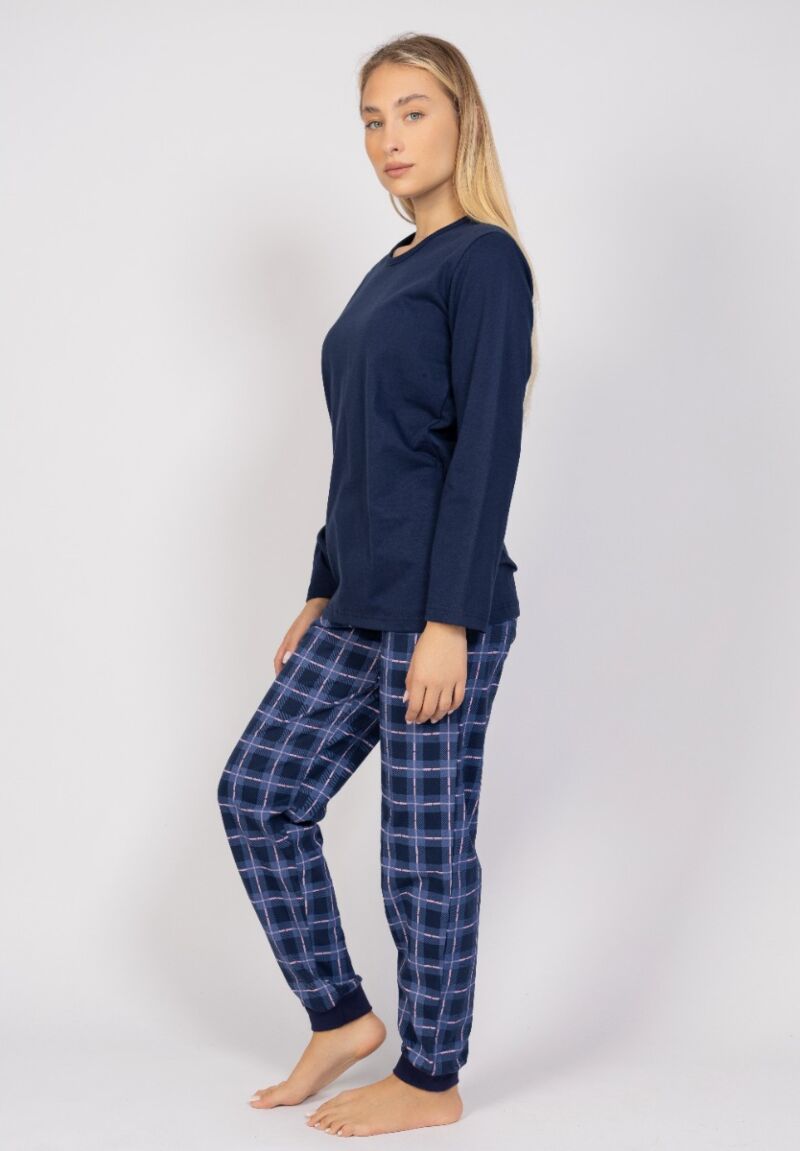 Πιτζάμα γυναικεία καρό Blue Cherry