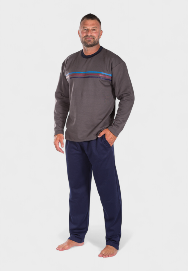 Πιτζάμα ανδρική φούτερ Collection Winter Grey