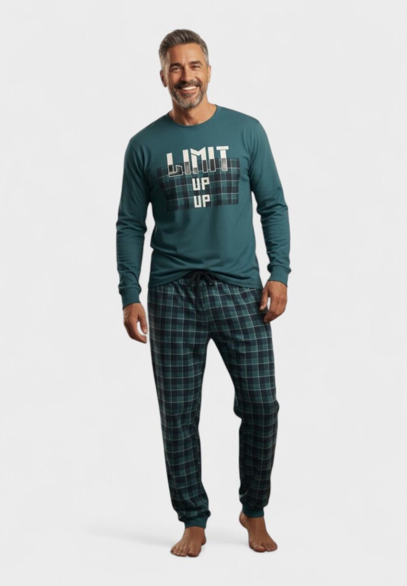 Ανδρική Βαμβακερή Πιτζάμα Interlock Collection Petrol LimitUp