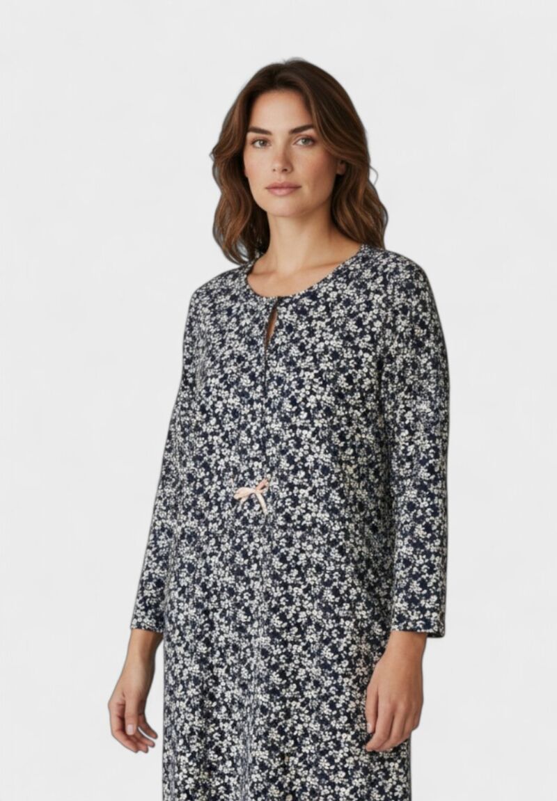 Νυχτικό Γυναικείο Collection Μπλε Floral 100% Βαμβακερό