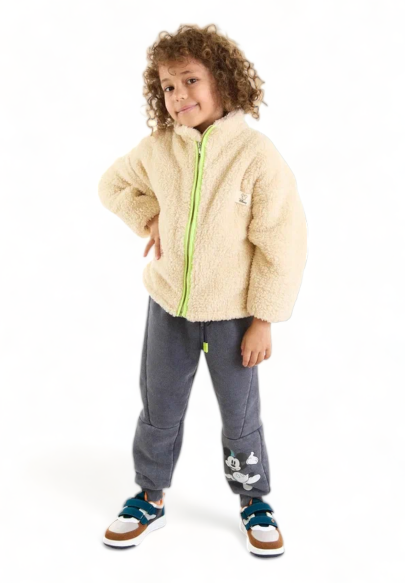 Ζακέτα Fleece Teddy για αγόρι Cimpa Disney Mickey Mouse μπέζ