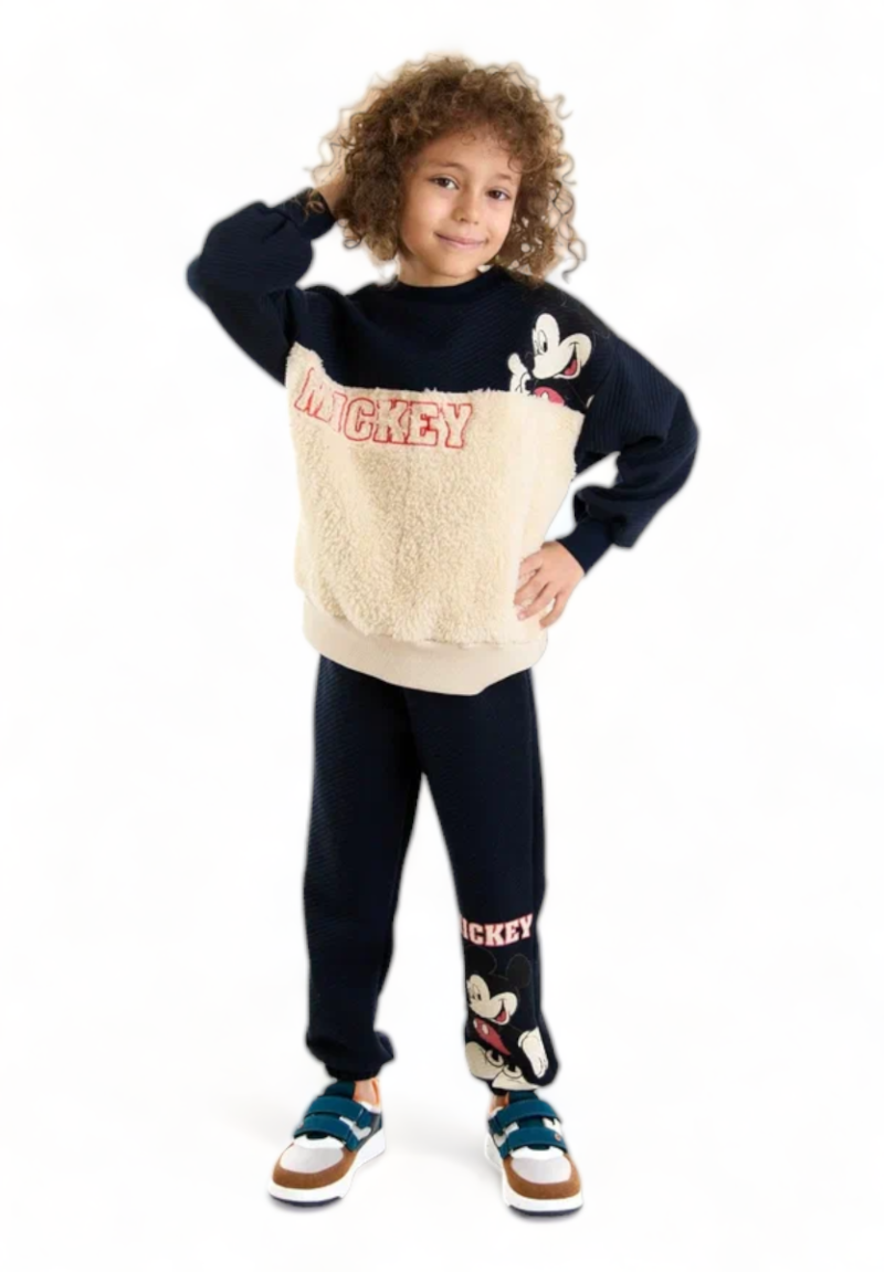 Φόρμα για αγόρι με 2 πάνελ υφάματος fleece και scuba Cimpa Disney Mickey Mouse  μπλε