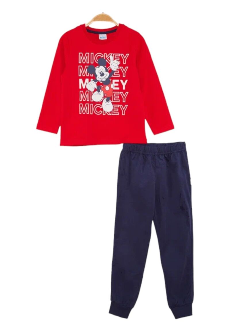 Πιτζάμα για αγόρι βαμβακερή Cimpa Disney Mickey Mouse κόκκινη