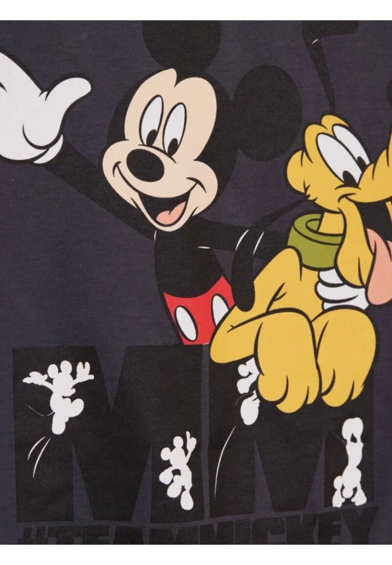 Πιτζάμα για αγόρι βαμβακερή Cimpa Disney Mickey & Pluto ανθρακί