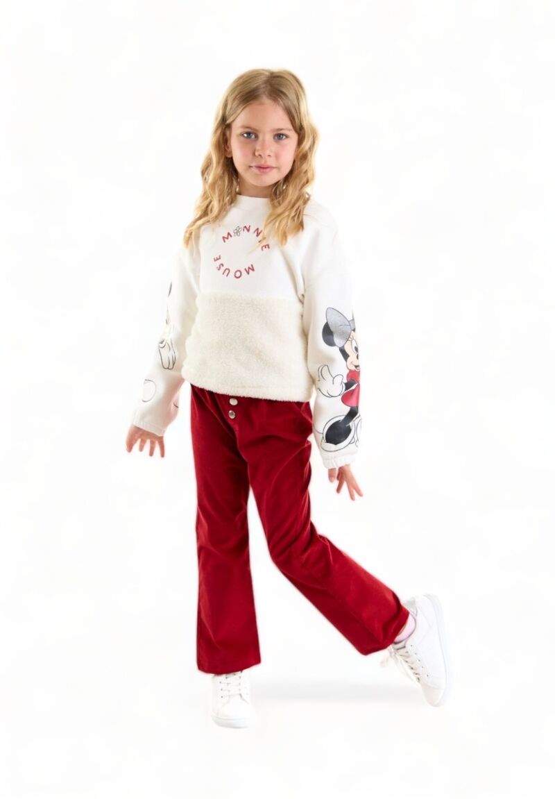 Φόρμα για κορίτσι Cimpa Minnie Mouse με κοτλέ παντελόνι