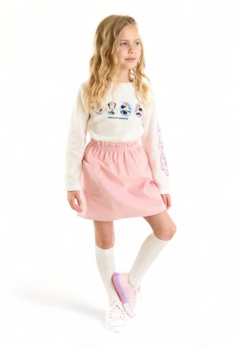 Σετ για κορίτσι Cimpa Minnie Mouse με φουστα κοτλε και καλσον