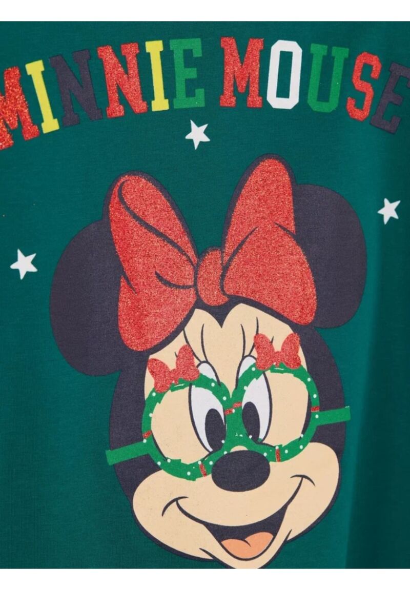 Πιτζάμα για κορίτσι βαμβακερή Cimpa Disney Minnie Mouse Christmas Πράσινη