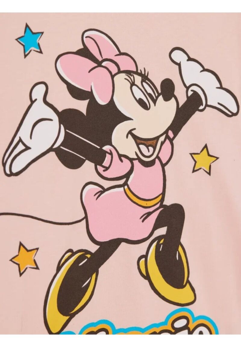 Πιτζάμα για κορίτσι βαμβακερή Cimpa Disney Minnie Mouse Ροζ/Γκρί