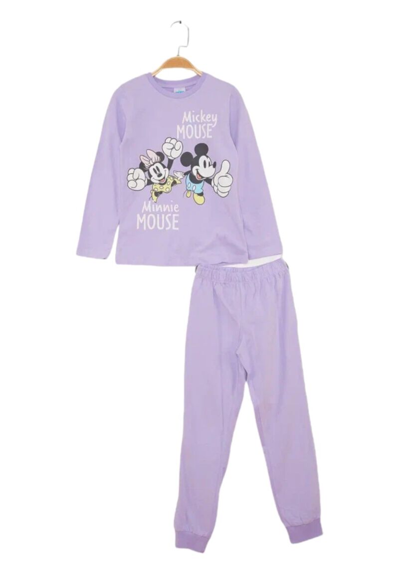 Πιτζάμα για κορίτσι βαμβακερή Cimpa Disney Minnie Mouse Λιλά