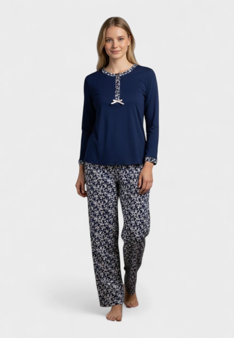 Γυναικεία Πιτζάμα Βαμβακερή Collection Navy Blossom