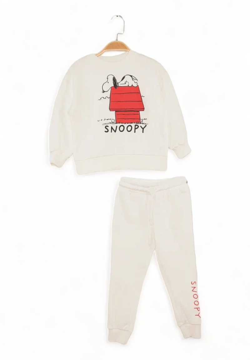 Φόρμα βαμβακερή για αγόρι Cimpa Λευκή Snoopy 