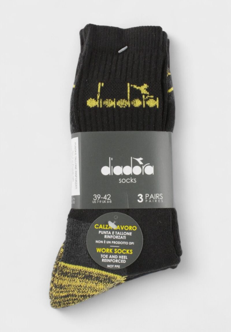 Κάλτσες Diadora Work Socks Ανδρικές Μαύρες – Σετ 3 Ζευγάρια