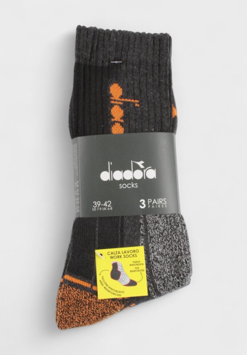 Κάλτσες Diadora Work Socks Ανδρικές Multicolor – Σετ 3 Ζευγάρια