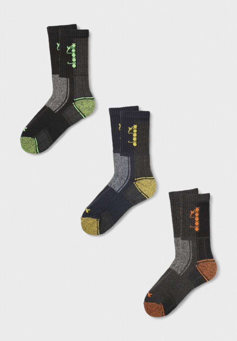 Κάλτσες Diadora Work Socks Ανδρικές Multicolor – Σετ 3 Ζευγάρια