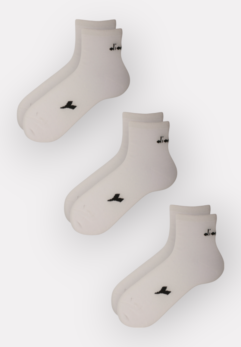 Diadora κάλτσες βαμβακερές ημίκοντες Unisex σε οικονομικό πακέτο των τριών τεμαχίων