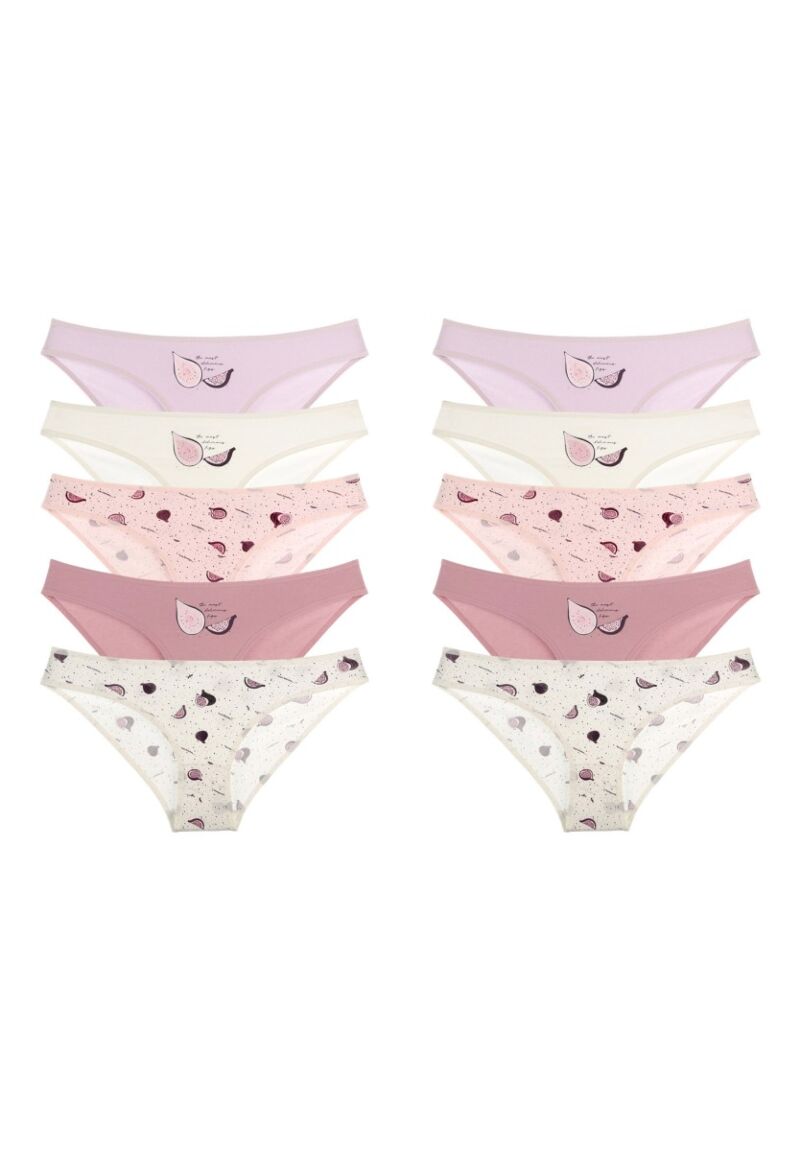 Σλιπ γυναικεία βαμβακερά Donella Fig σε οικονομική συσκευασία 10 τεμαχίων