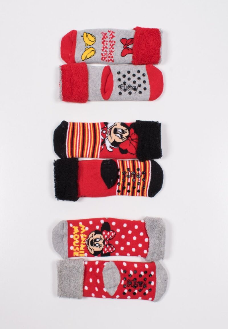Καλτσάκια Minnie με τάπες 3 Τεμ.