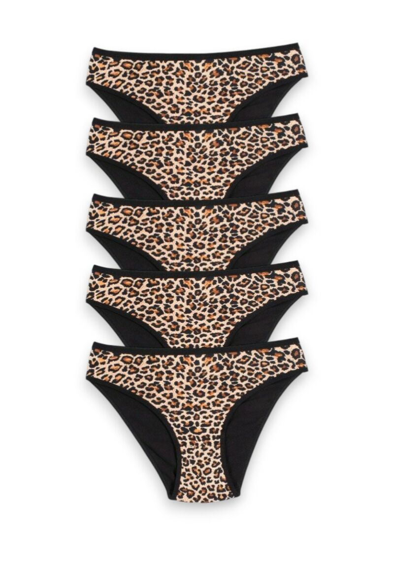 Σλιπ γυναικείο Mini Sexen Leopard Black Vanessa 5 Τεμ.