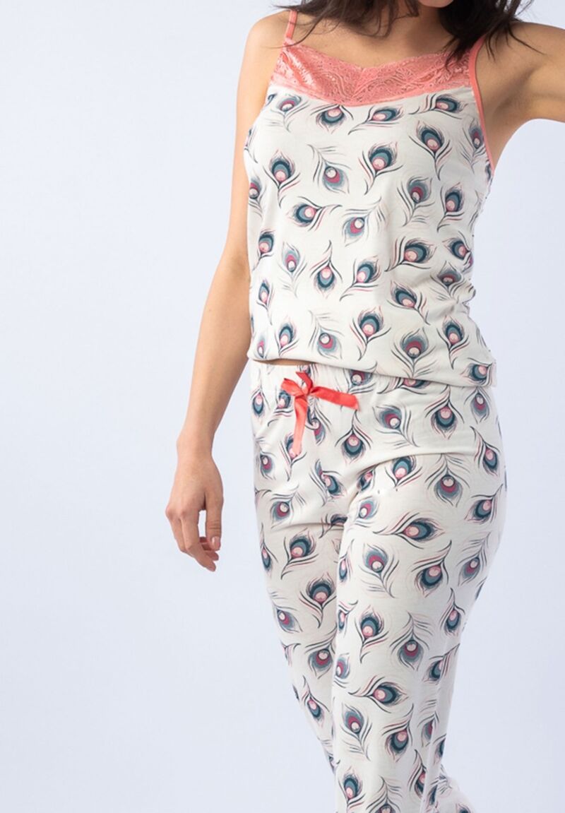 Πιτζάμα γυναικεία με τιράντα Feather 