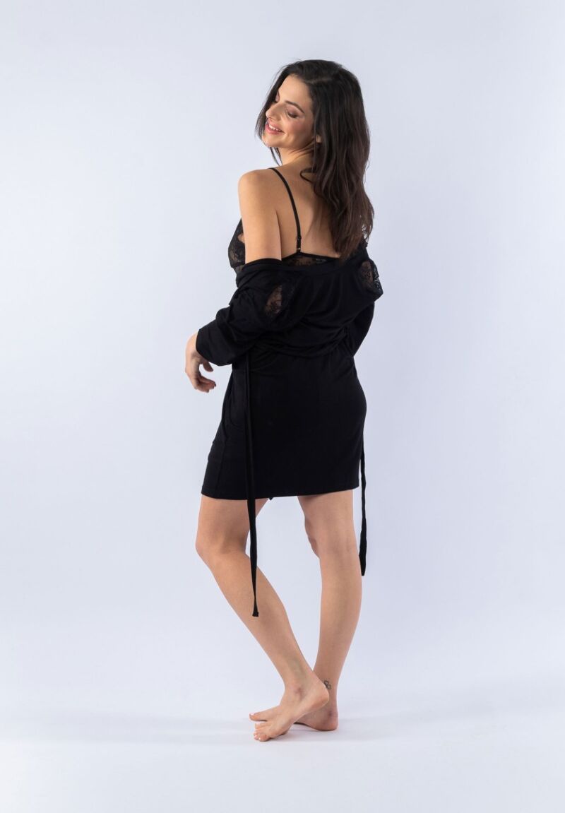 Σετ Νυχτικό - Ρόμπα Black Bambu