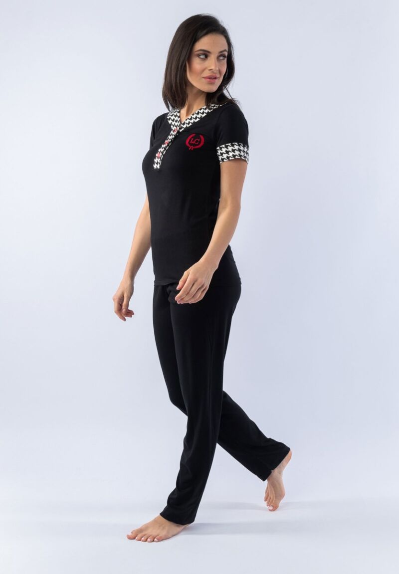 Πιτζάμα γυναικεία κοντομάνικη Modal Black