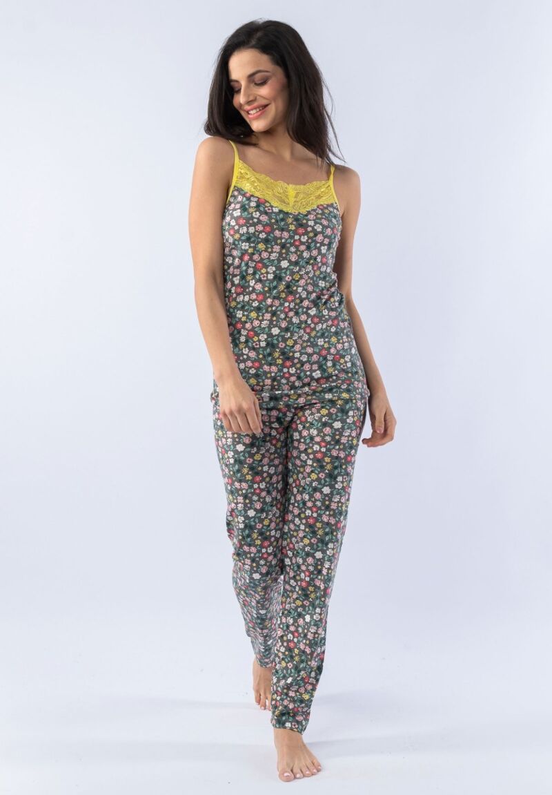 Πιτζάμα γυναικεία με τιράντα Flower Romance