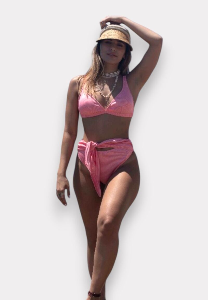 Μαγιό γυναικείο Bikini Set – Τριγωνικό Top & Ψηλόμεσο Pink