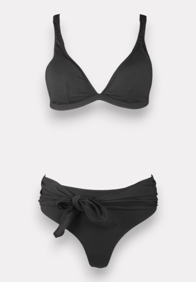 Μαγιό γυναικείο Bikini Set – Τριγωνικό Top & Ψηλόμεσο Black
