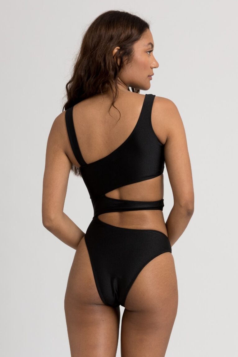 Μαγιό γυναικείο ολόσωμο με πλαϊνά ανοίγματα Modern Black