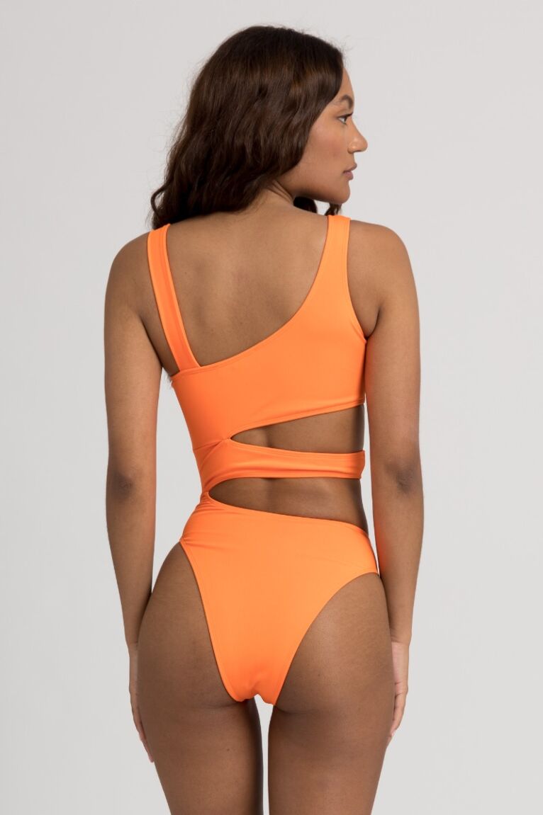 Μαγιό γυναικείο ολόσωμο με πλαϊνά ανοίγματα Modern Orange