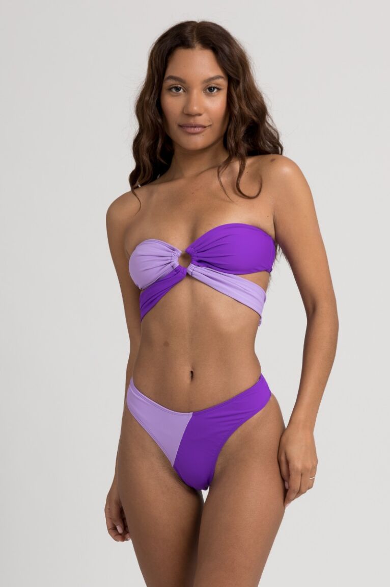 Μαγιό γυναικείο Bikini Strapless με Κρίκο & Brazil Lilac & Purple