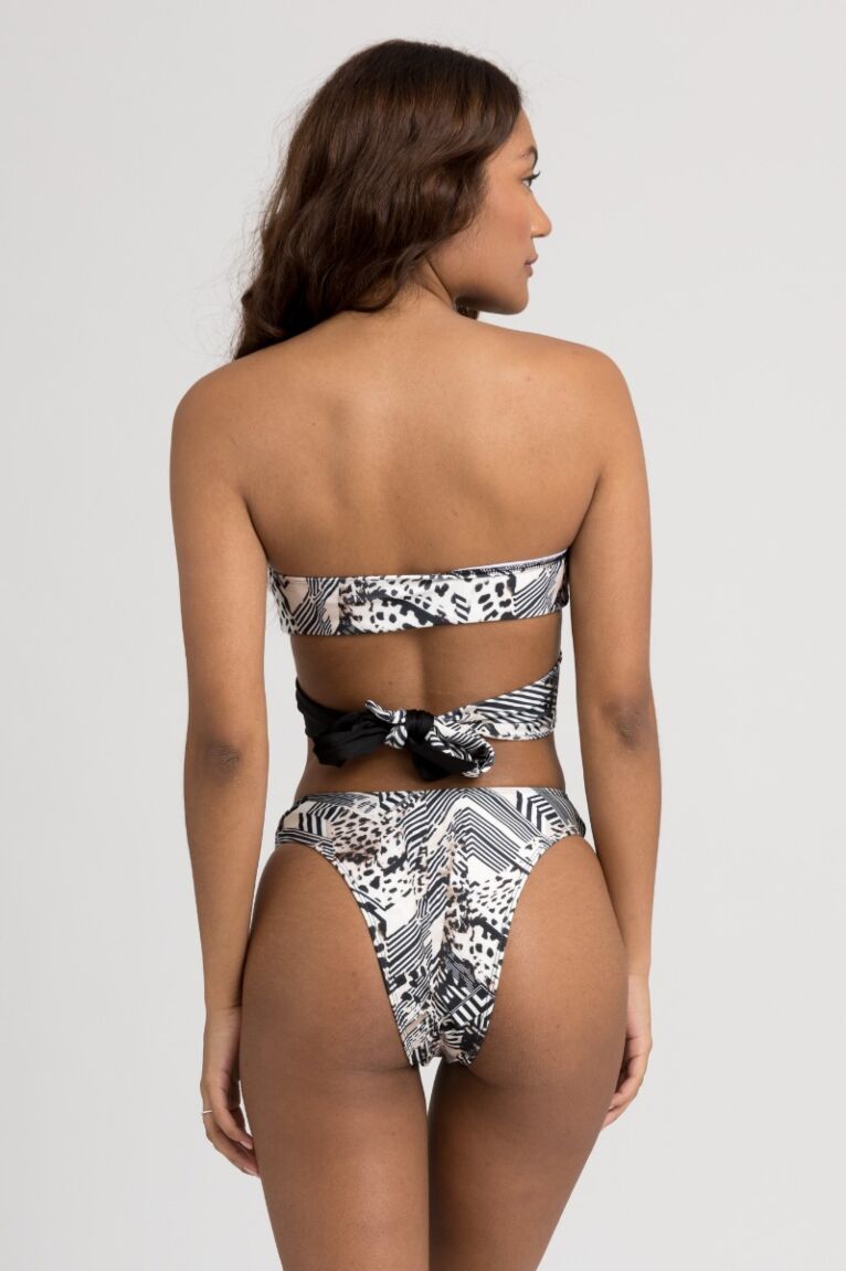 Μαγιό γυναικείο Bikini Strapless με Κρίκο & Brazil Animal Print