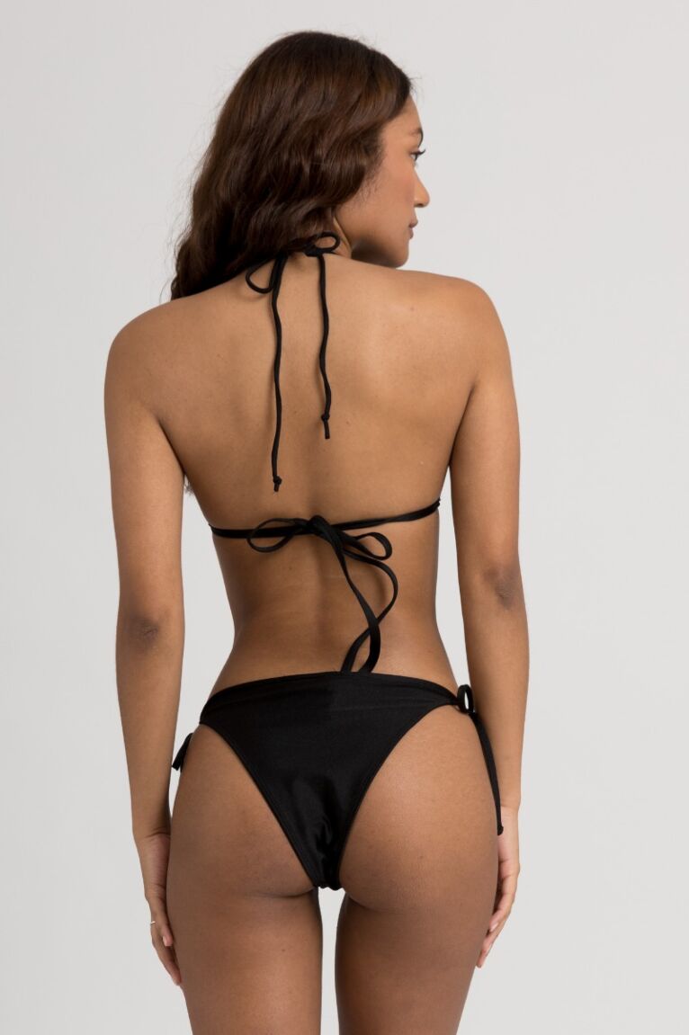 Μαγιό γυναικείο Bikini Τριγωνάκι με Κορδονάκια Black