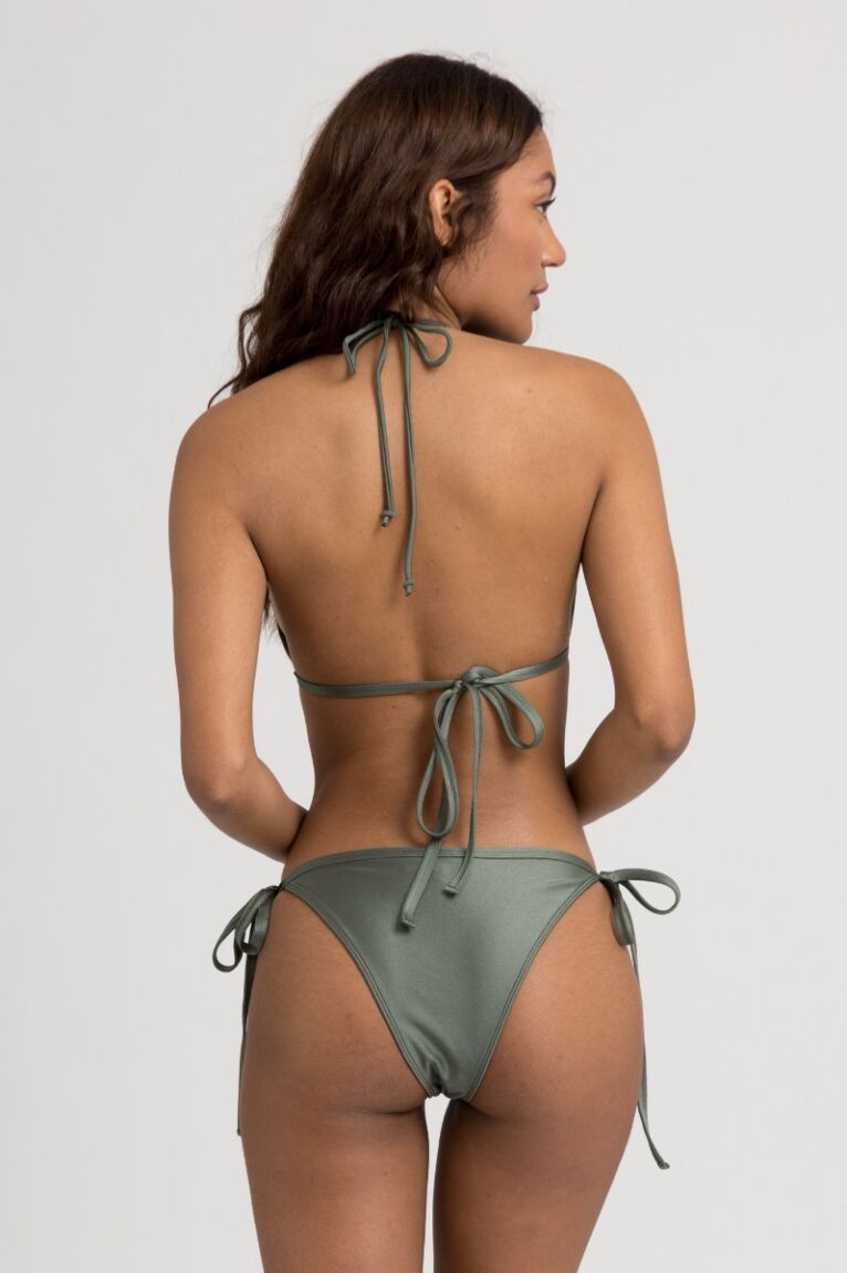 Μαγιό γυναικείο Bikini Τριγωνάκι με Κορδονάκια Olive