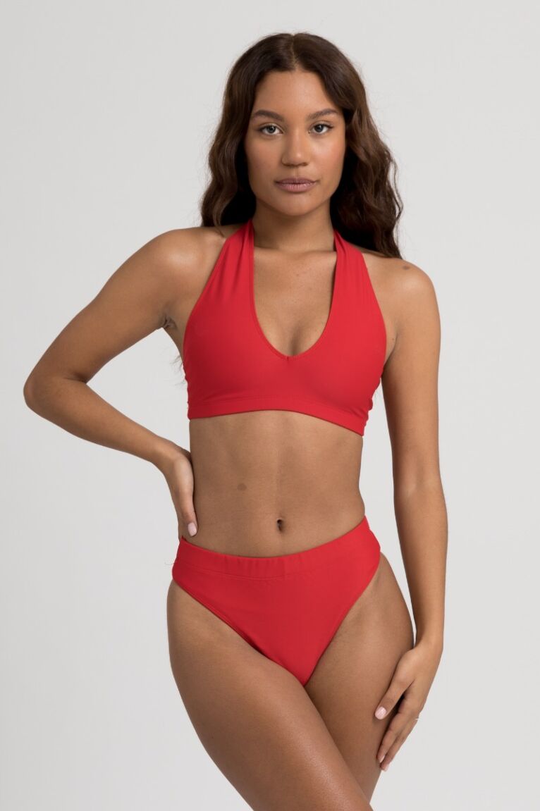 Μαγιό γυναικείο μπουστάκι με δέσιμο στο λαιμό Red Breeze