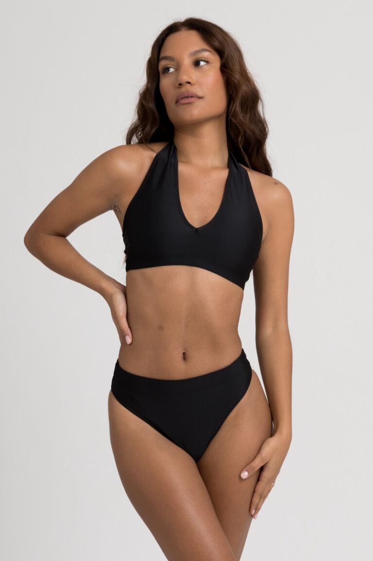 Μαγιό γυναικείο μπουστάκι με δέσιμο στο λαιμό Black Breeze