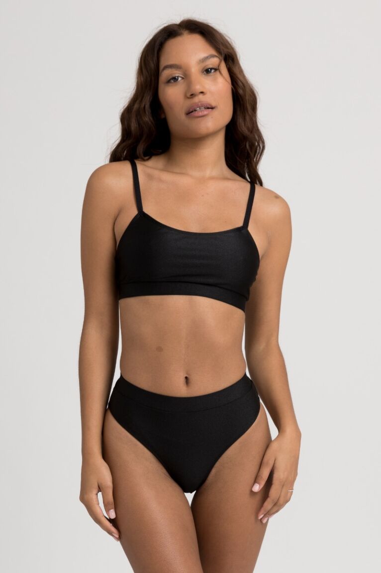 Μαγιό γυναικείο μπουστάκι με τιράντες Black Cool Summer